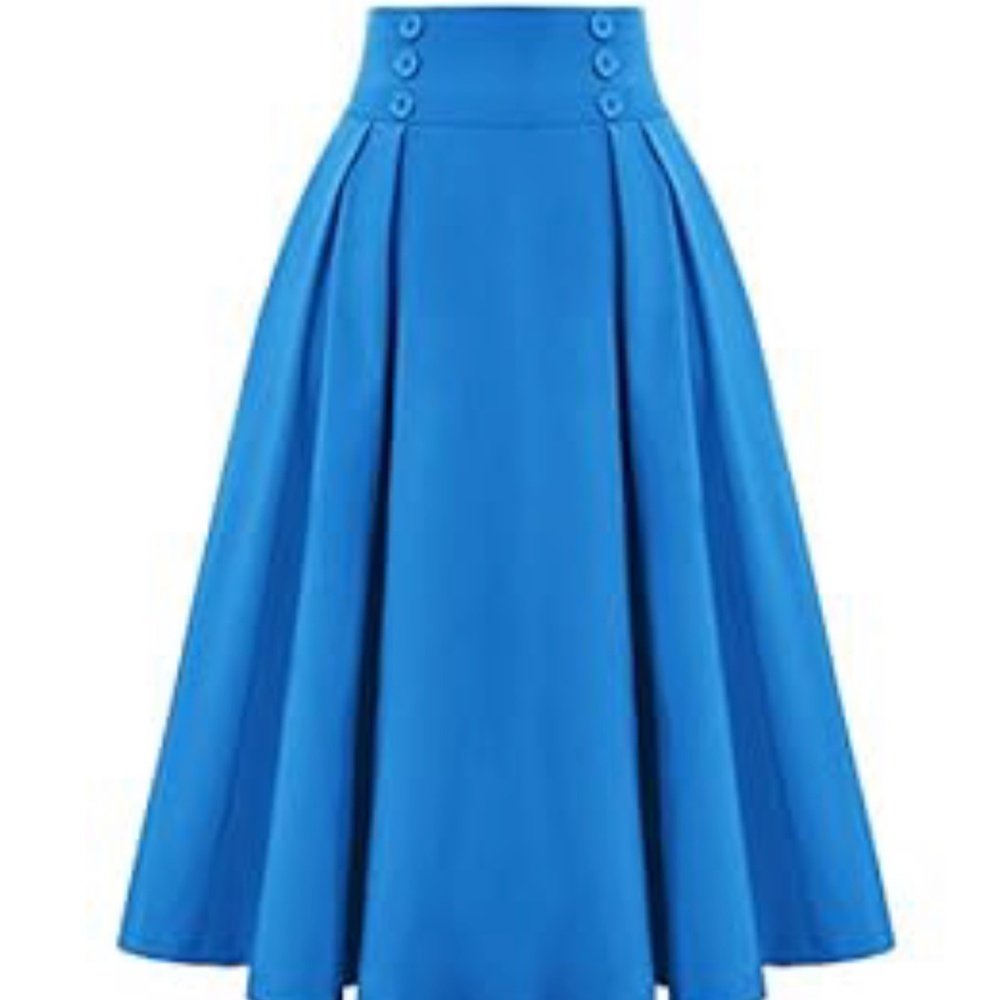 Belle poque Blue Retro Vintage Skirt